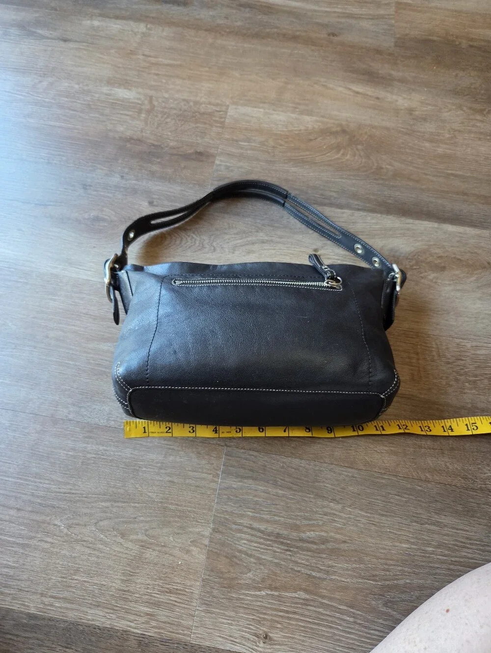 Vintage Coach 1417 Black Genuine Leather East West Legacy Shoulder Bag Hobo Bag